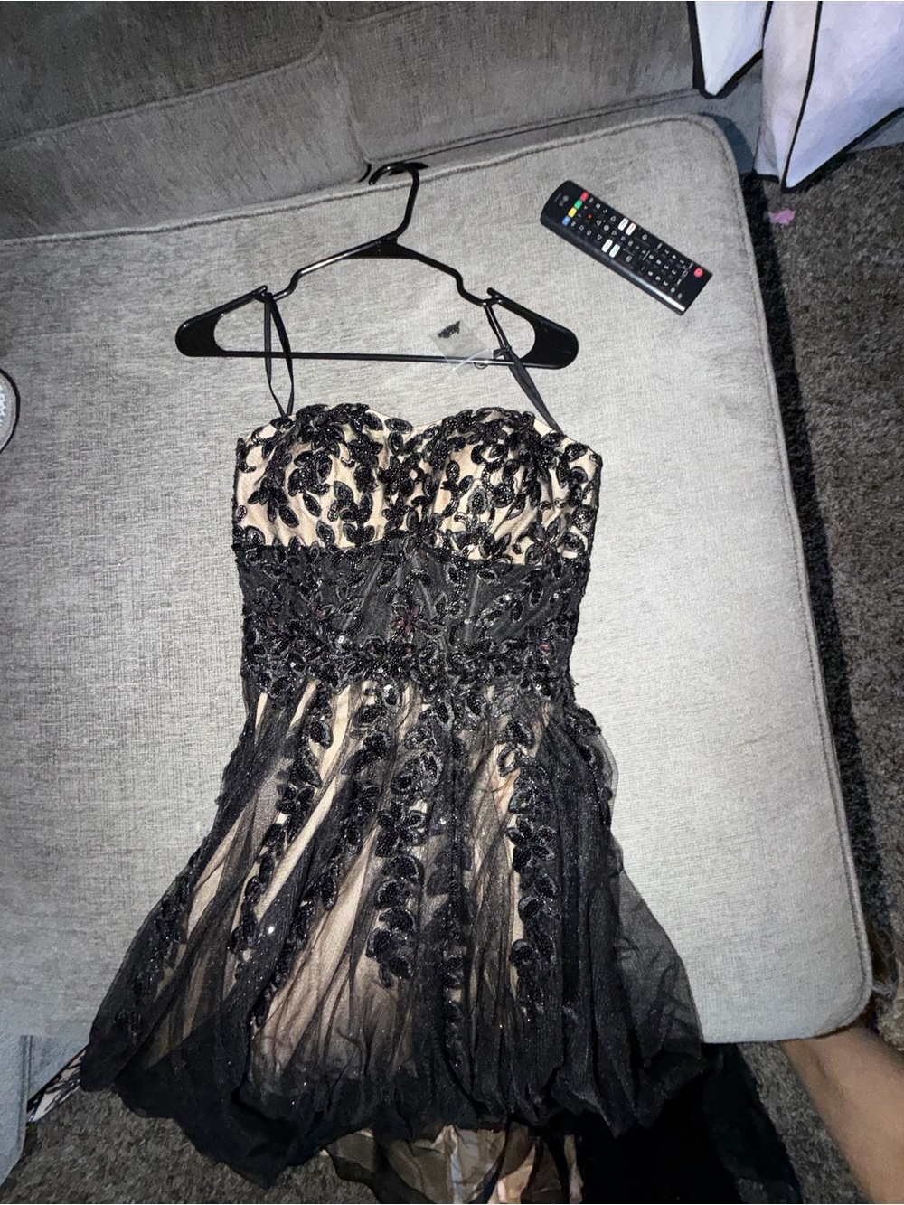 Windsor Black Embroidered Tulle Prom Dress - Picture 2 of 2
